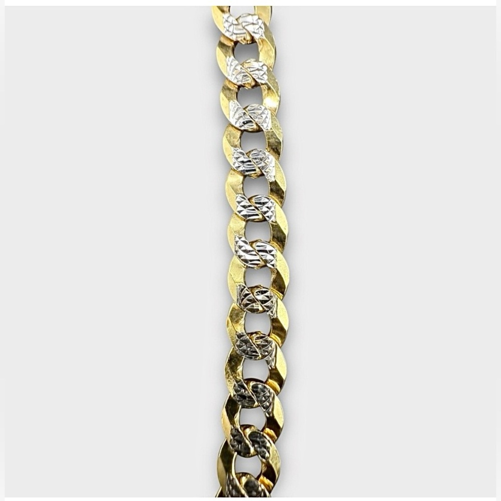 8” 14kt GOLD PLATED OVER SS DIAMOND CUT BRACELET UNISEX - Picture 3 of 4